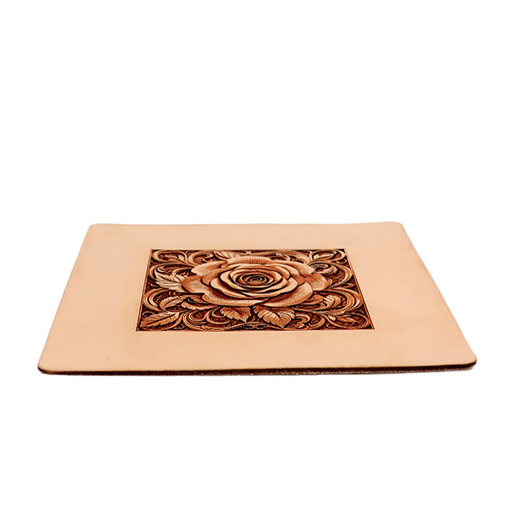 3D Flower Leather Mouse Pad