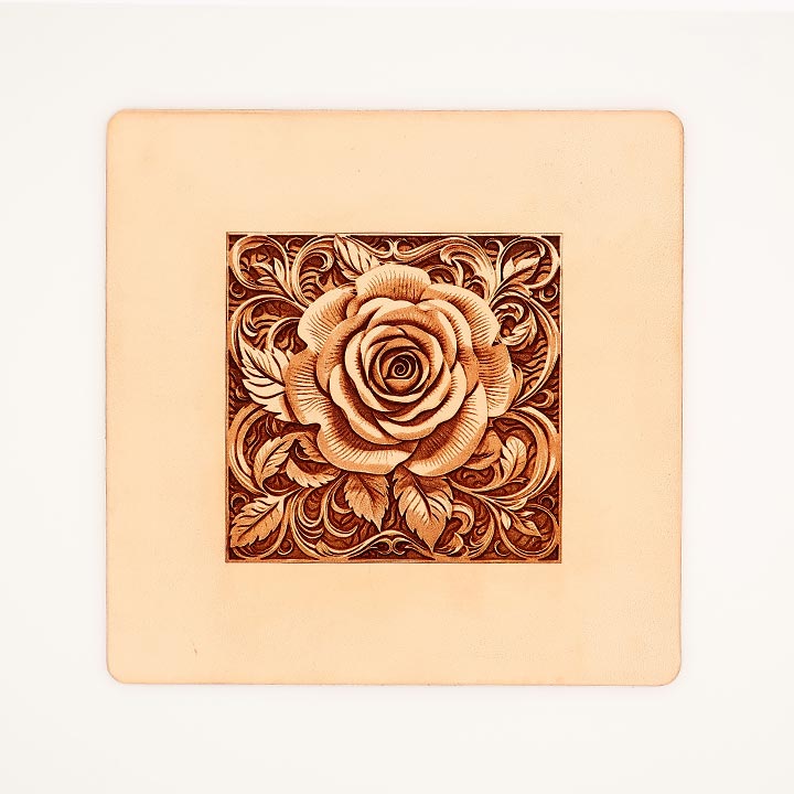 3D Flower Leather Mouse Pad