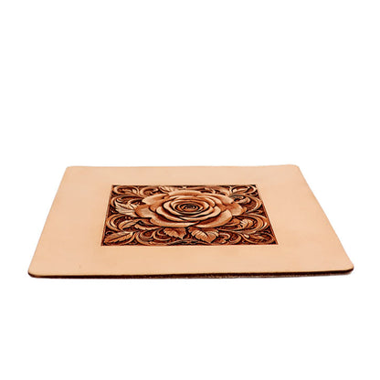 3D Flower Leather Mouse Pad